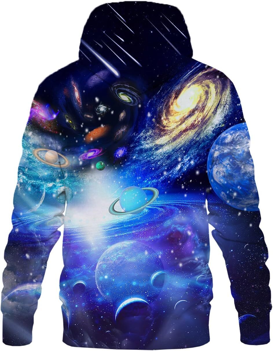 Hoodie for Mens Womens Unisex 3D Print Hoodies Graphic Space Pullover Hooded Sweatshirts for Men Women Graphic Fashionable and Warm