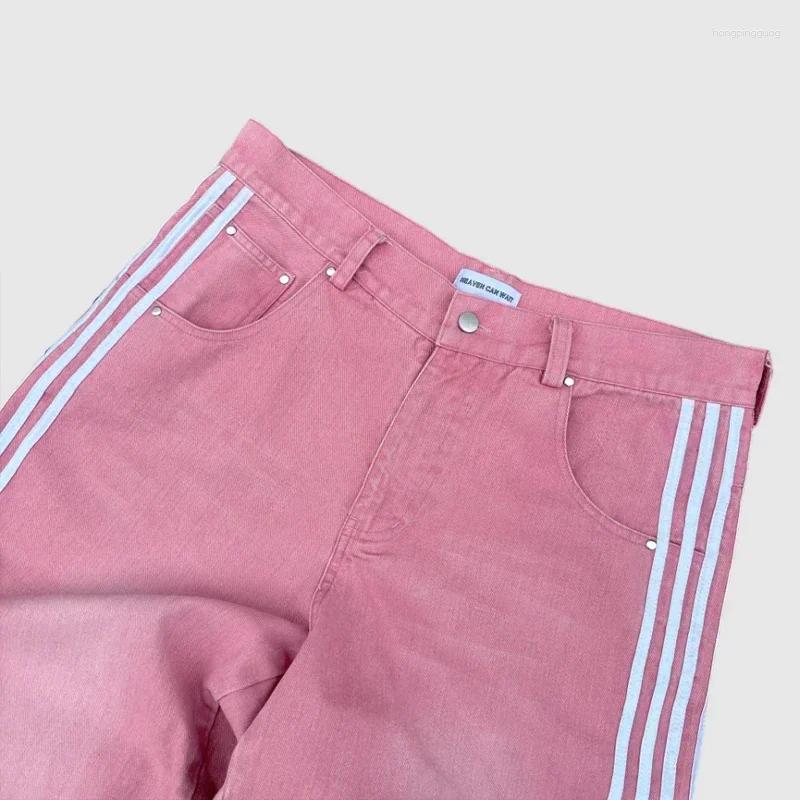 Men's Pants Y2K Baggy Jeans Harajuku Vintage Striped Embroidered High Quality Sweatpants Men Women Hip Hop Casual Wide Leg Streetwear