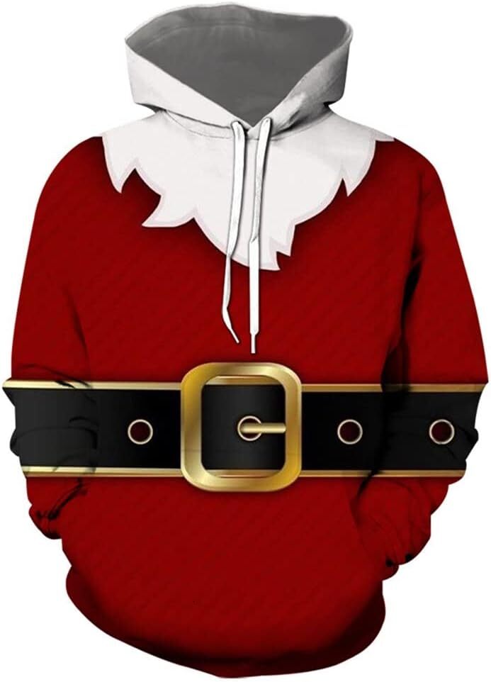 Hoodie for Mens Womens Mens Santa Claus Funny Sweatshirt Christmas 3D Novelty Fashion Pullover Hoodies Graphic Hoodies sweatshirt Warm