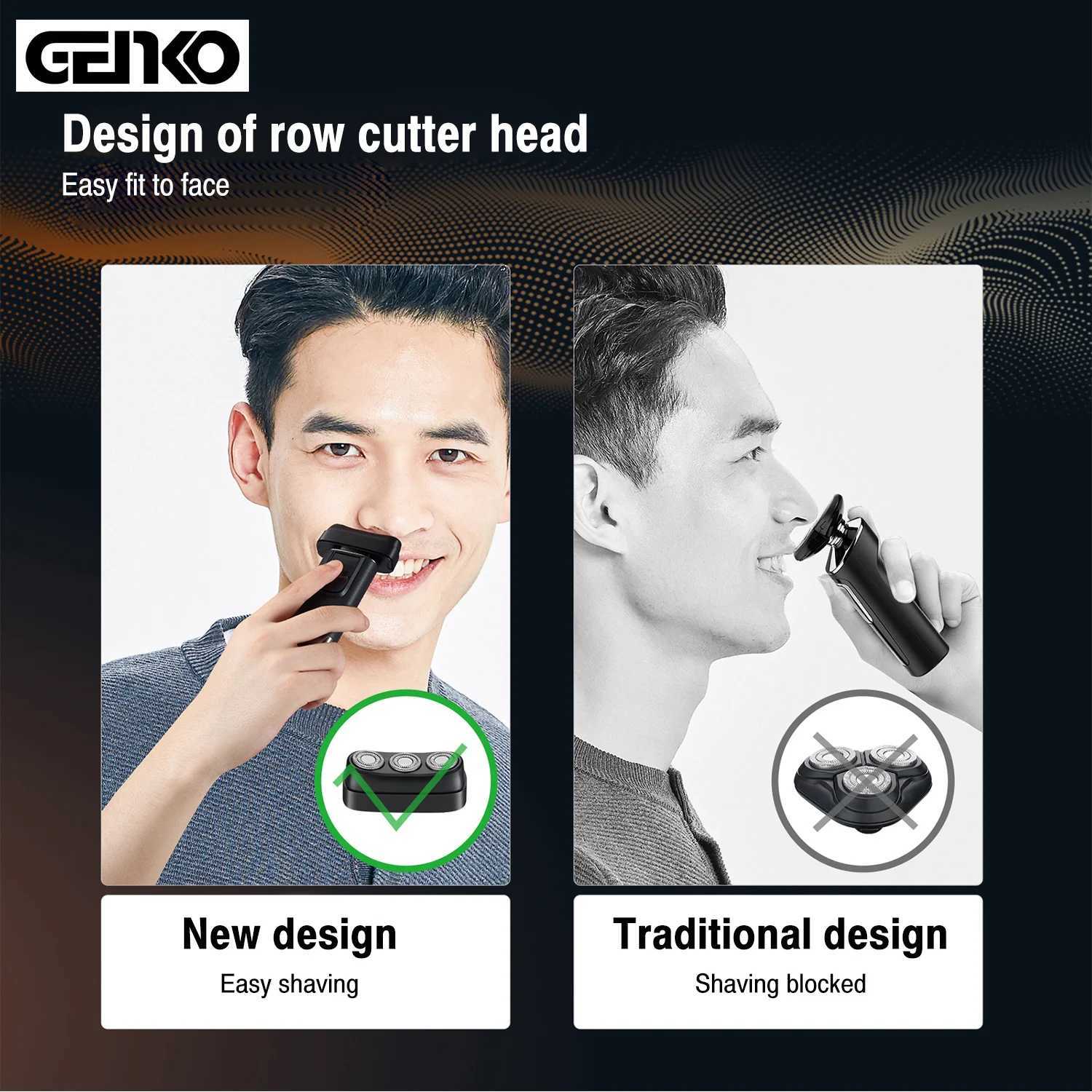 Shaver Smart Charging Electric Shaver Mens Wet or Dry Shaver Mens Design 3-Head Straight Shaver W241017