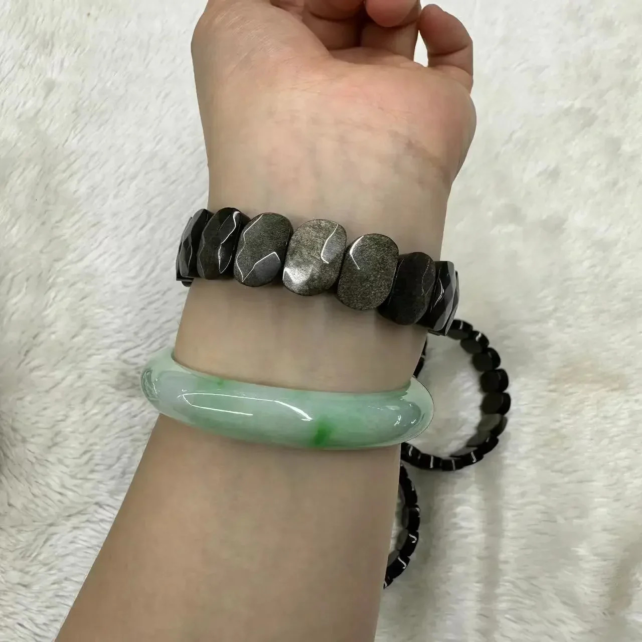 Natural Gold Obsidian Beads Bracelet Natural Gem Bracelet DIY Jewelry Womens Gift Wholesale 241017
