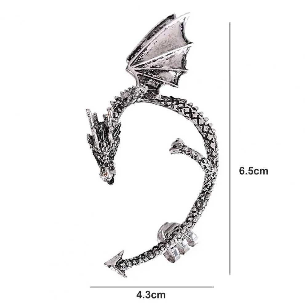 Earrings Fashion Accessories 1Pc Dragon shaped Earrings Sleeve Exposed Hip Hop Gothic Punk Non Perforated Clip Packaging Box W241017