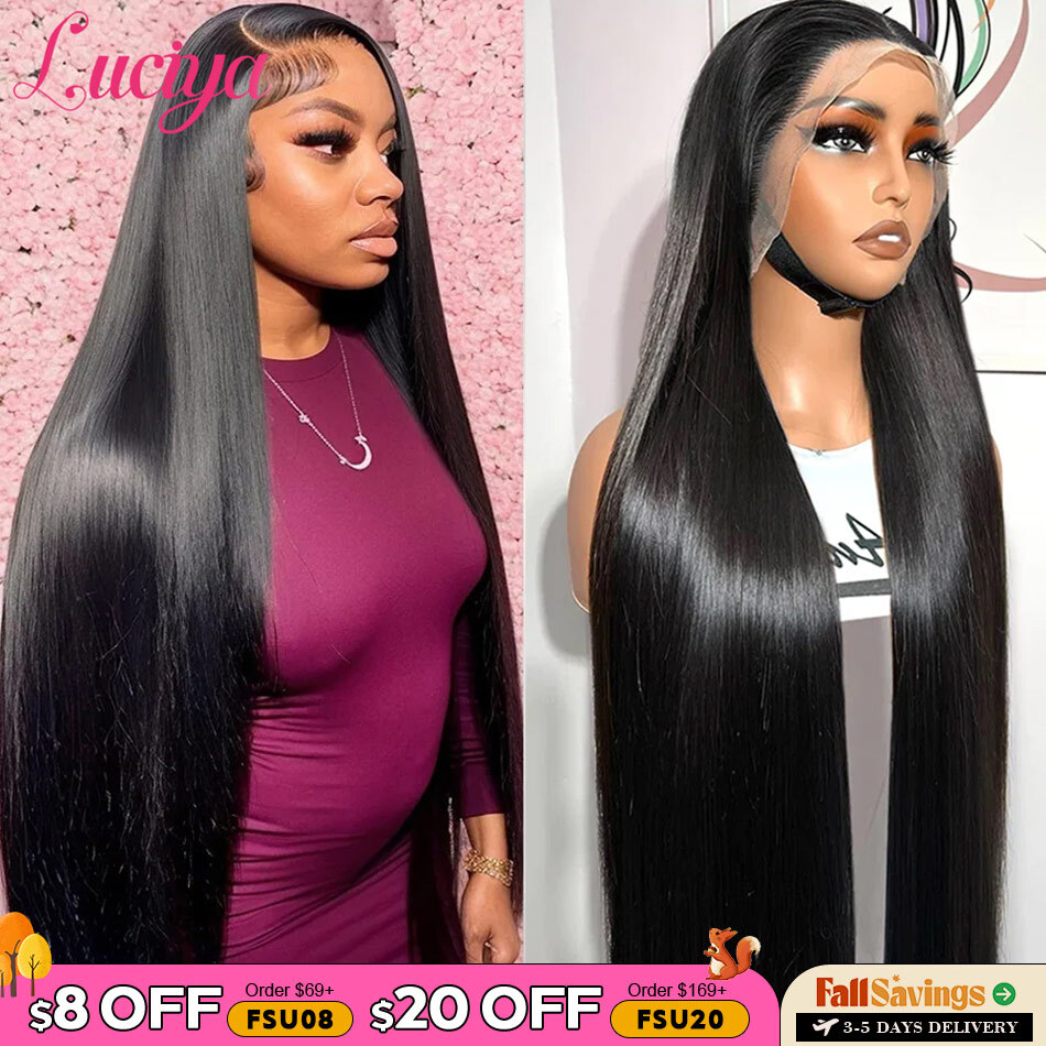 Straight 13X4/13X6 Transparent Front Wigs Pre Plucked 360 Frontal Human Hair 5X5 HD Lace Closure Wig