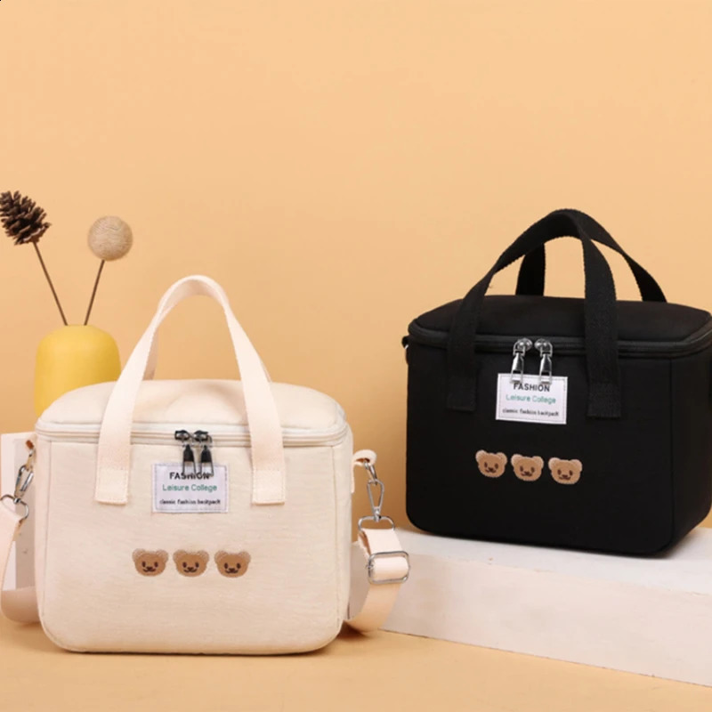 Multi functional Mom urine bag Nappy Waterproof bear embroidery thermal insulation Fashion food storage 241017