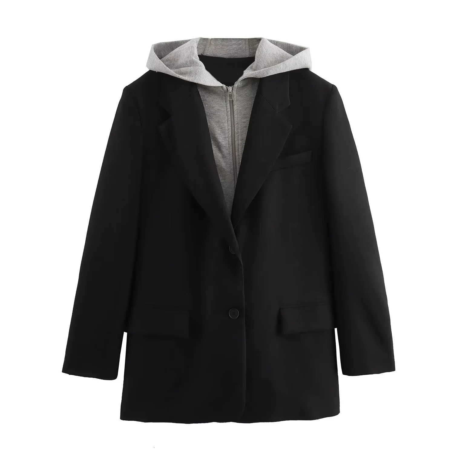 Women's Blazers Jackets Hoodies Office Elegant Outwear With Button Long Sleeve Inszar Casacos De Inverno Feminino Coat