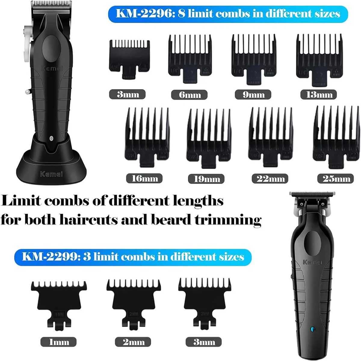 Kemei KM-2296 KM-2024 Hair Clipper Trimmer Shaver Professional Hair Clipper Beard Shaver Mens Electric Trimmer KM-2299 W241017