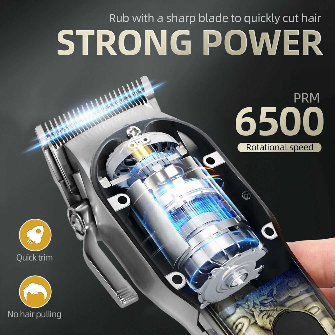 KIKIDO Professional Hair Clipper Electric Hair Clipper Rechargeable Beard Trimmer Cordless Hair Clipper Kit W241017