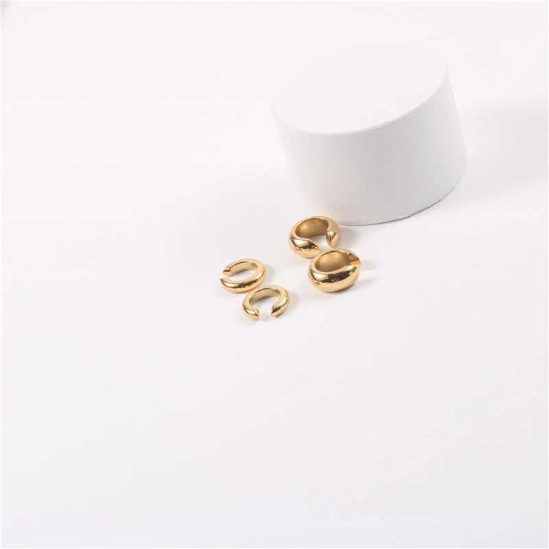 2 pieces of stainless steel smooth round ear clip cuff earrings suitable for womens ear bone earrings clip in pocket waterproof W241017