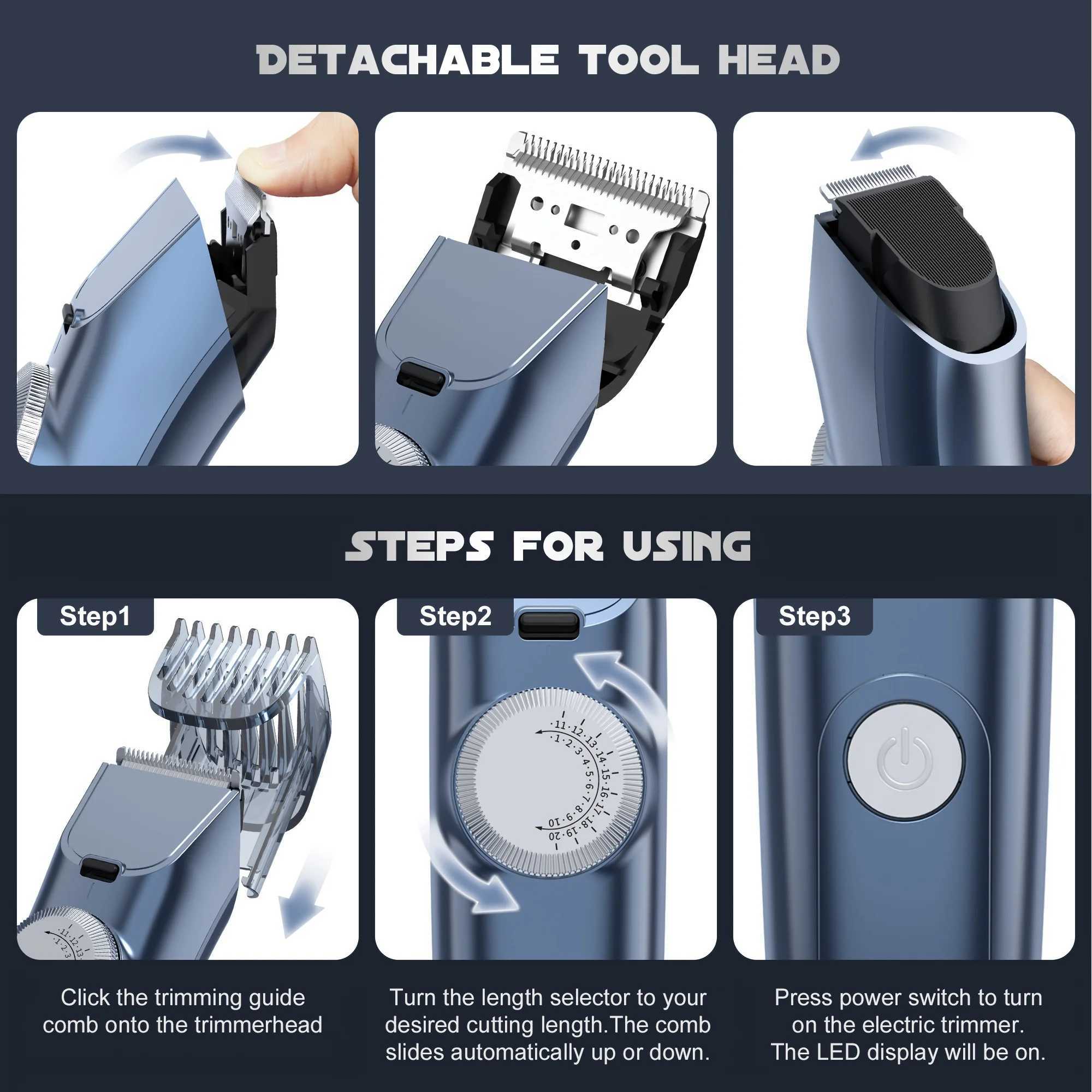 Sejoy Mens Hair Clipper Trimmer Beard Body Arm Professional Electric Contour Edge Shaver W241017