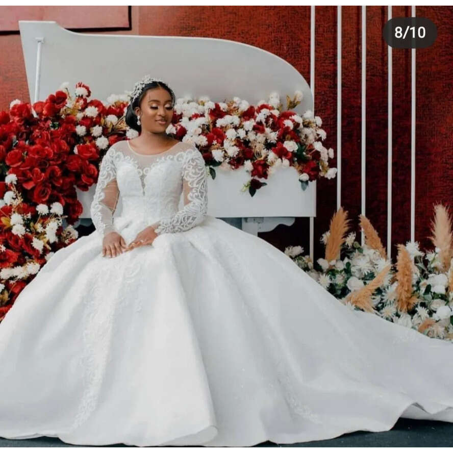 Size Wedding Plus 2022 Dresses Beading Bridal Gowns Long Sleeve Crystal Lace Appliqued Sequined Vestidos De Novia Cg001