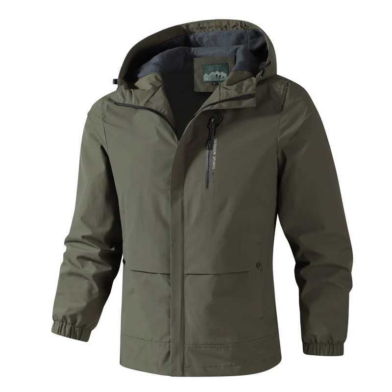 Jackets for Men Hooded Outdoor Jacket Casual Spring Autumn Sports Windbreaker Outwear Solid Hiking Coats Mens Clothing Top X241017