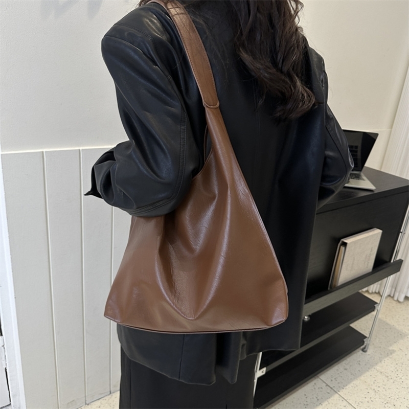 PU Leather Boston Handbag Vintage Pillow n For Women Casual Large Capacity Shoulder Crossbody Bags Fashion Shopper 241011