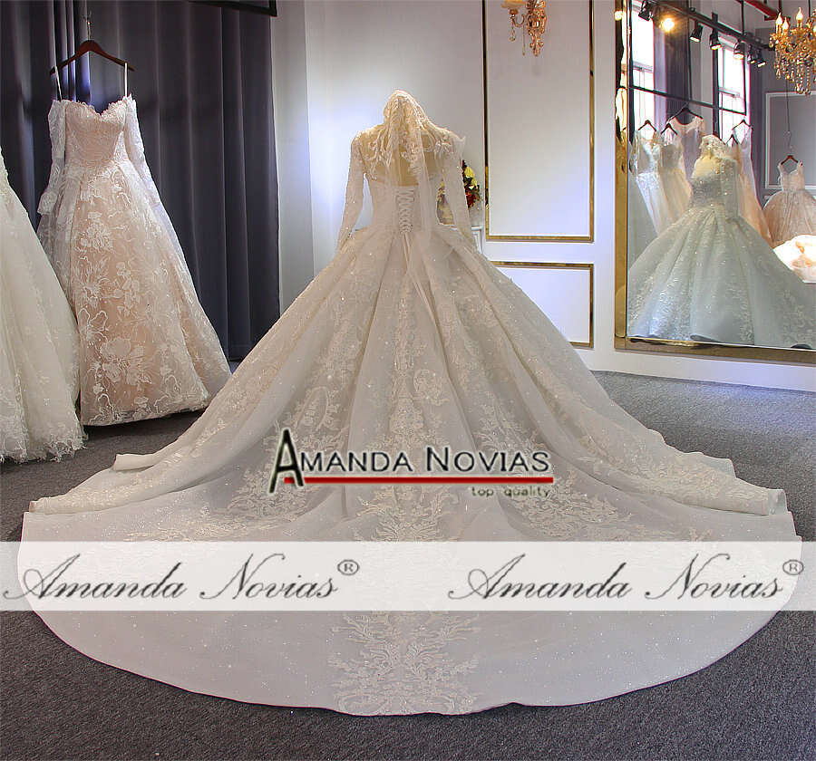 Ball Gown Wedding Dress Long Sleeves Mariage With Full Beading