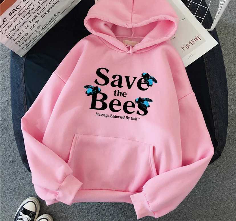 Hip Hop Cartoon Save the Bees printed Women Hoodies Fashion Fleece Men Hoody Pullover Unisex Y2k Female Sweatshirts ClothingX241016