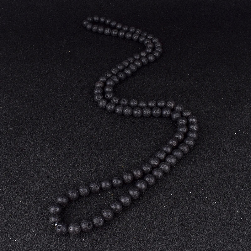 Fashionable volcanic lava bead necklace for men meditation yoga natural stone necklace for women n handmade jewelry 241017