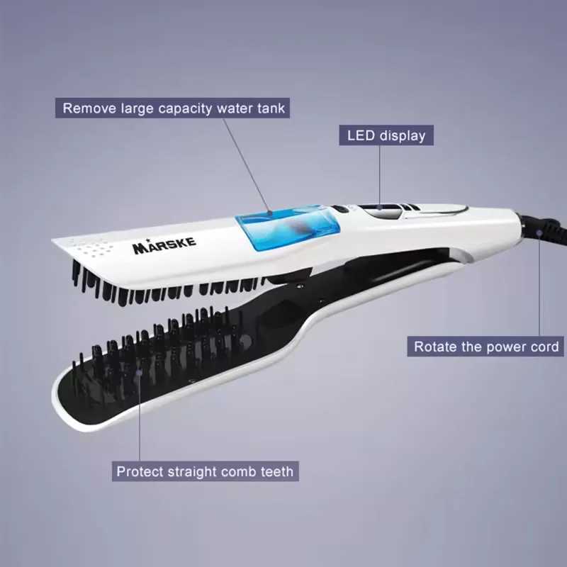 Professional ceramic automatic fast heating hair straightener Liquid crystal display electric steam hair straightenerXJ241016