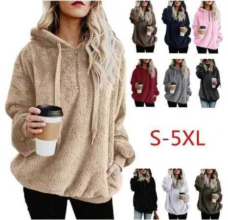 Hoodies Women Warm Hot Style Pure Color Long Sleeve fleece womens Fleece Woollen sweatershirts Clothing YSY010X241016