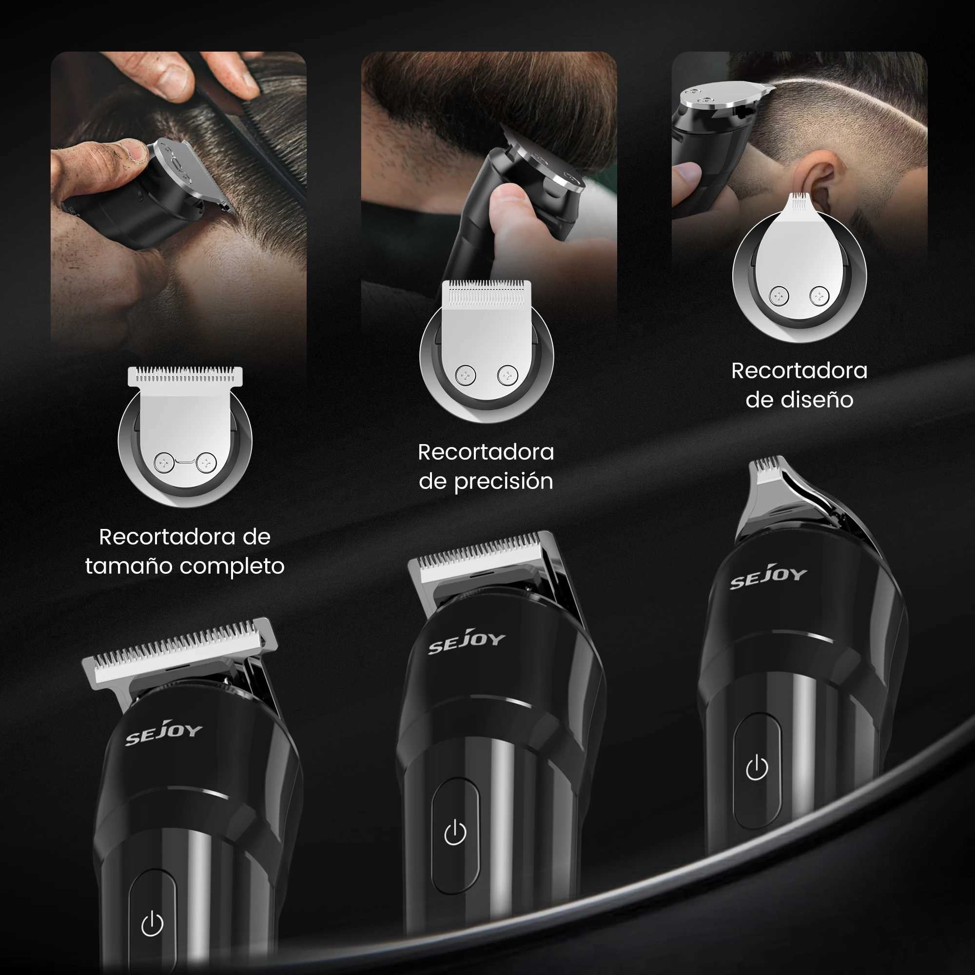 Sejoy Mens Beard Trimmer Waterproof Cordless Hair Clipper Electric Shaver Mens Beard Beauty Kit W241017