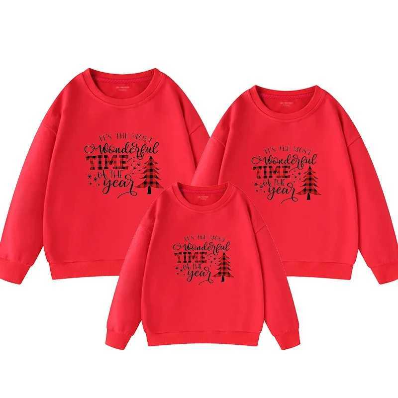 Christmas Mom Daughter Top Father Son Sweater Winter Family Matching Clothing Santa Claus Printed Shirt Casual Floral W241015