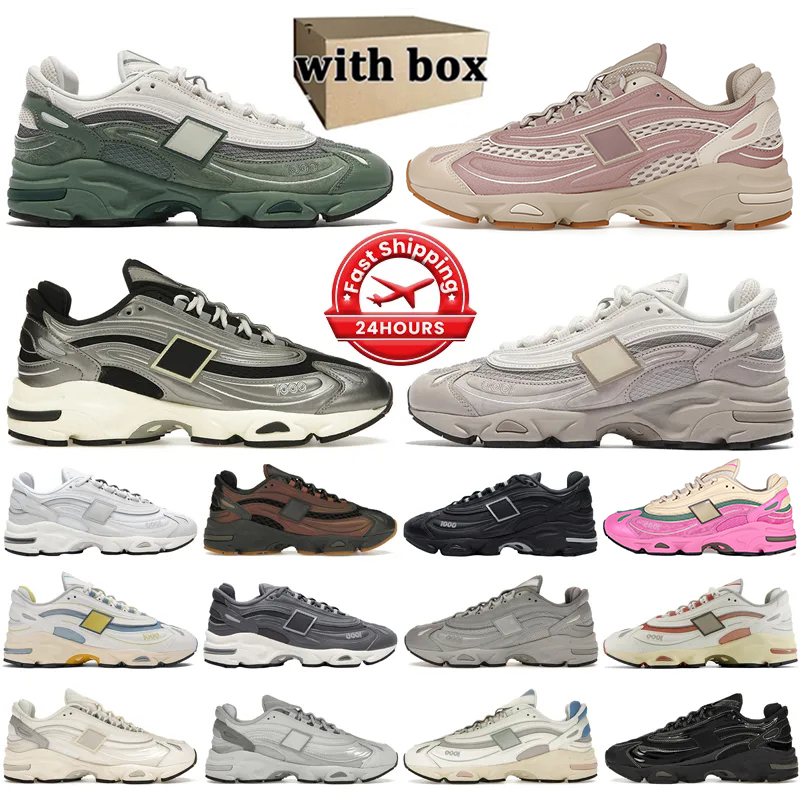 With box designer shoes for men women Pink 1000 1000s Black White Green Blue Yellow Grey Sliver Multi mens trainers outdoor sports walking jogging sneakers size