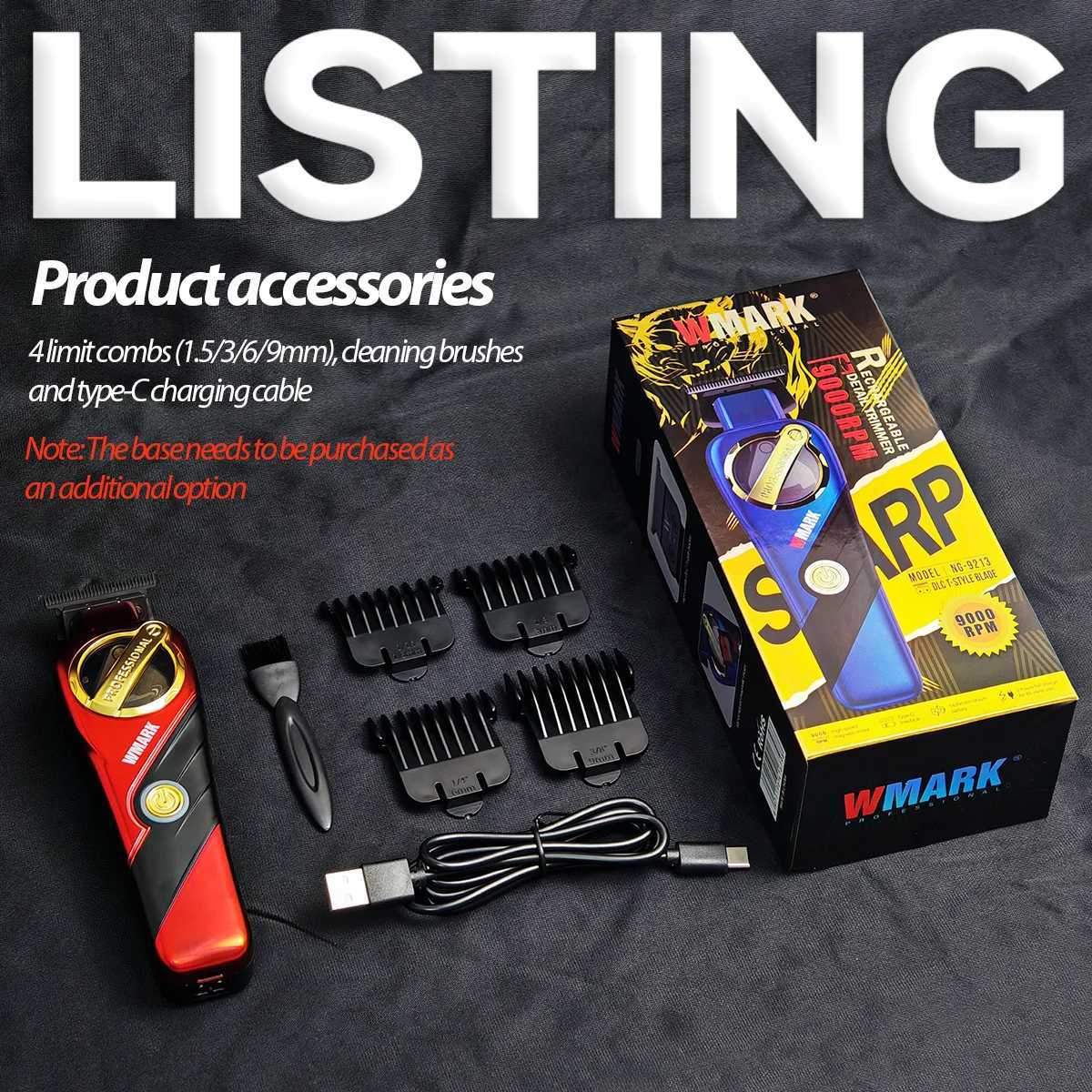 WMARK NG-9004 NG-9213 Professional Electric Hair Clipper Mens Hair Clipper Salon Tools Oil Head Carving 2-piece Set W250402
