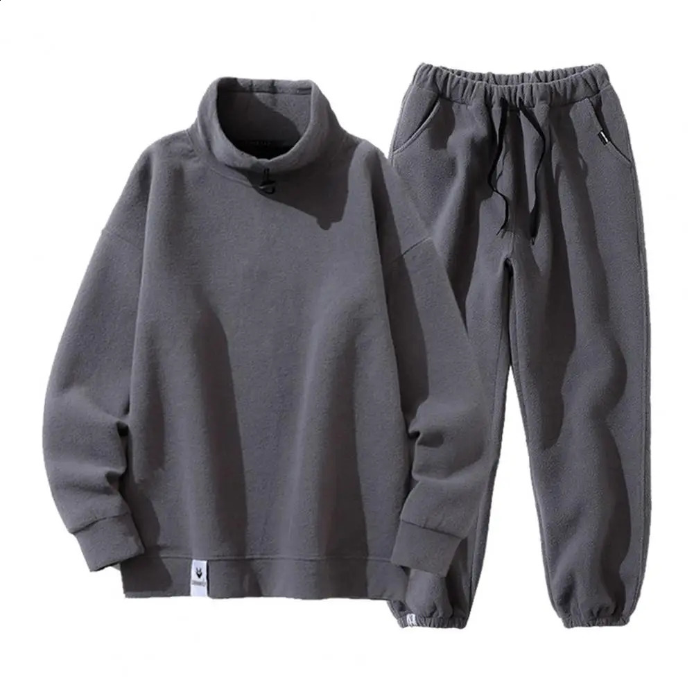 Mens Fashion Clothing Trends Warm Casual Tracksuit Men Sweatsuits and Pants 2 Piece Sets Comfort Fleece Joggers Set 241017