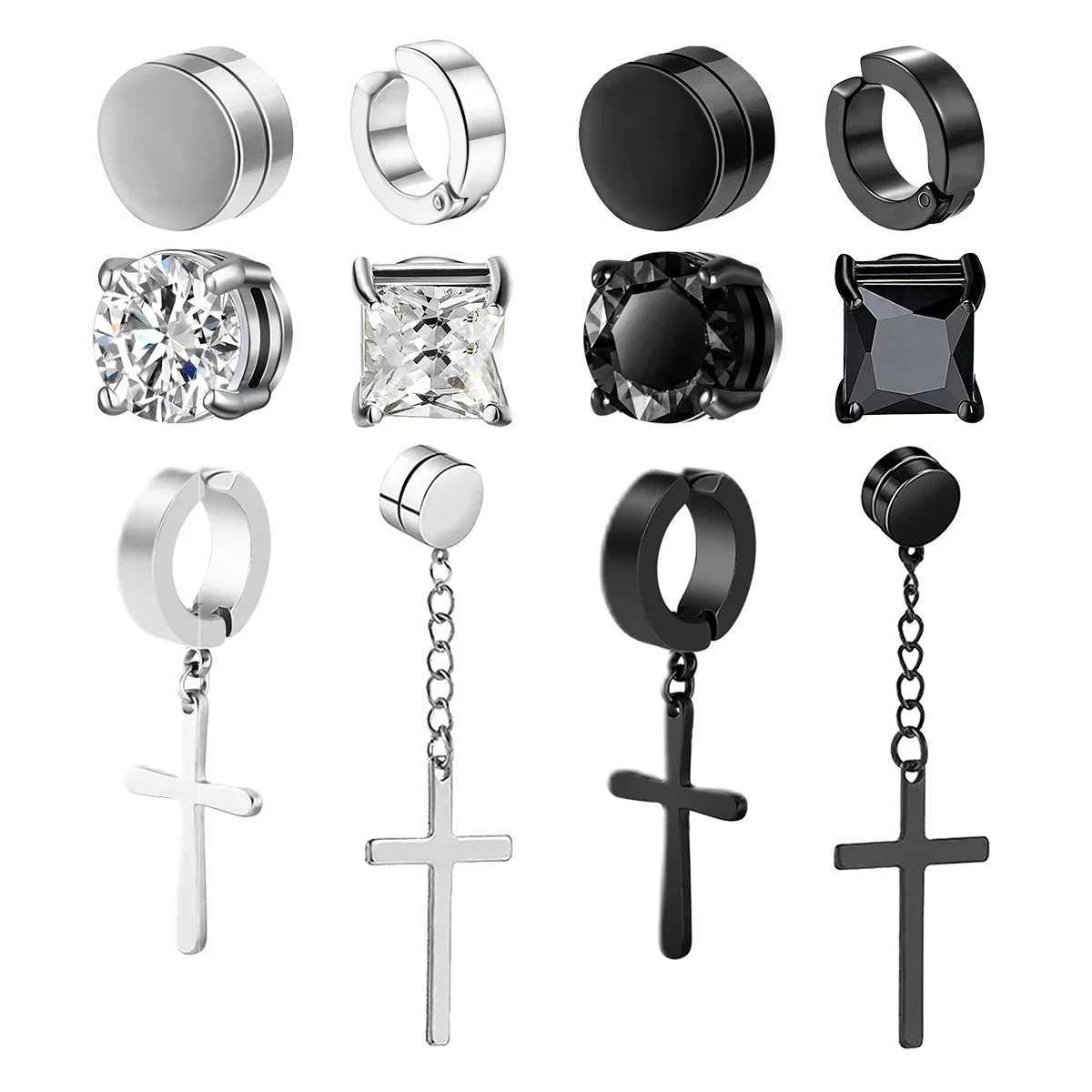 1 pair of fashionable magnetic clip earrings non perforated earrings fake earrings womens jewelry gifts W241017