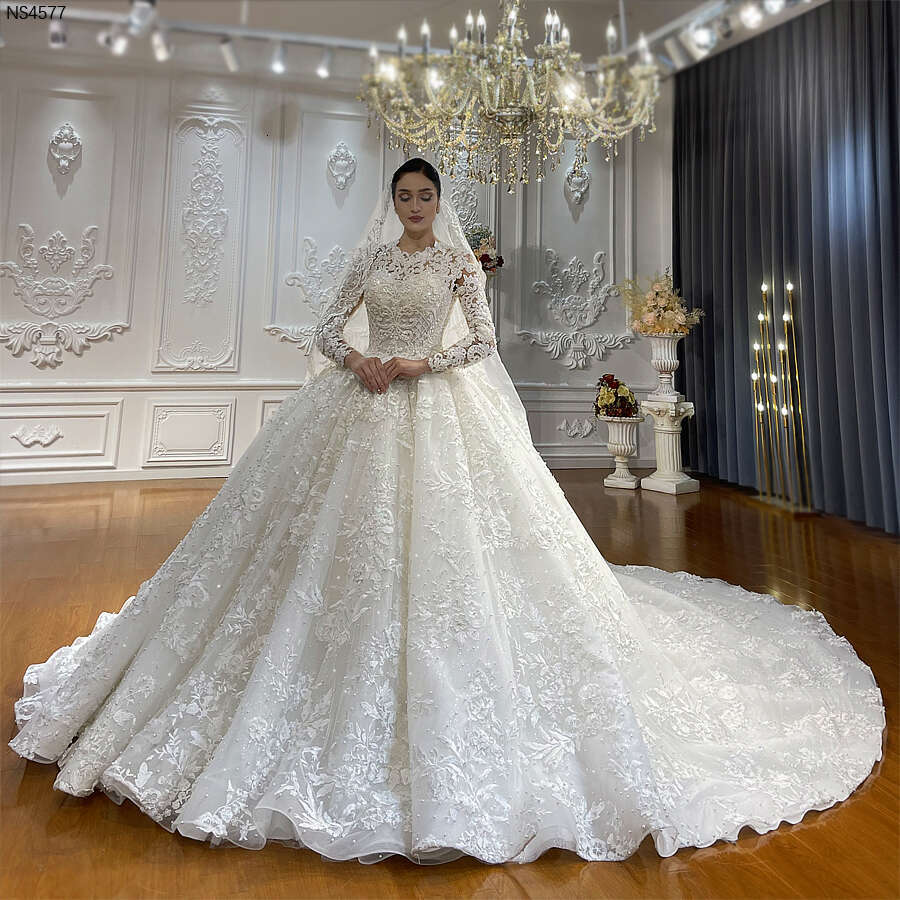 Off White Lace Wedding Dress Muslim 2024