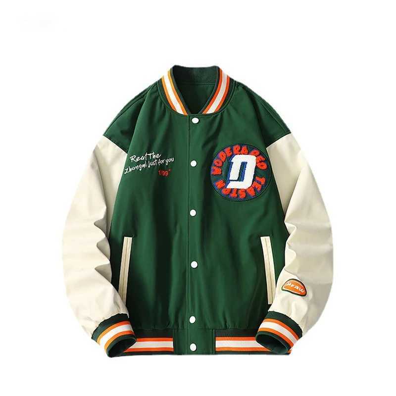 American retro couple spring/summer baseball jacket with letters trending towards loose mens clothing M241017