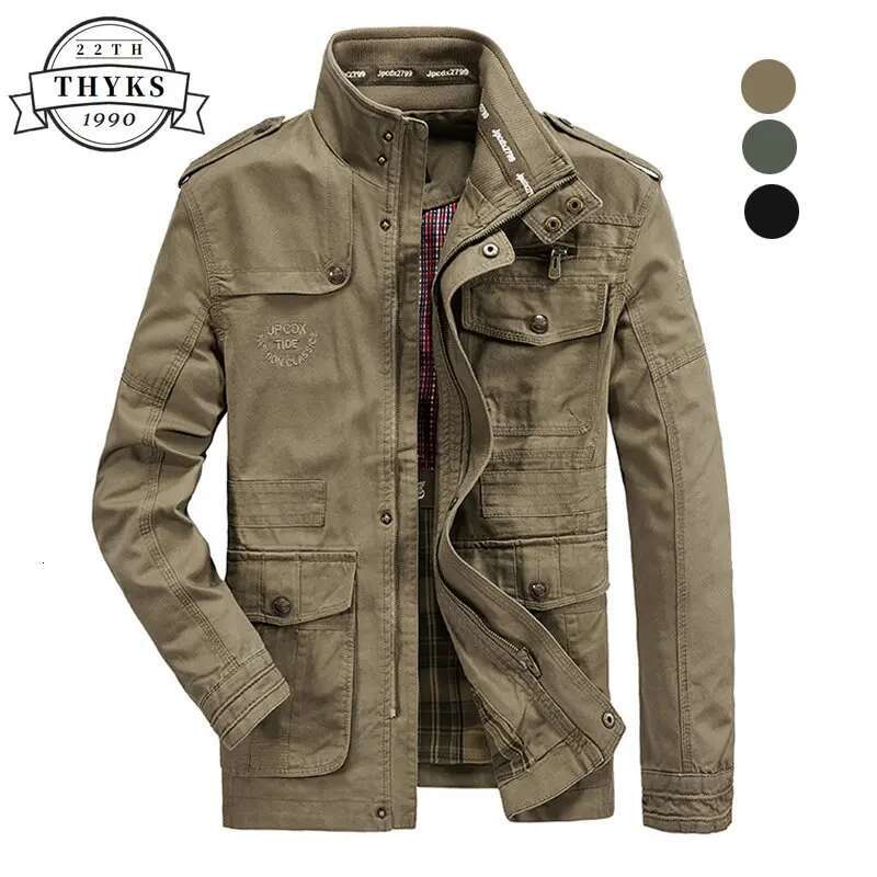 Plus Size 7Xl 8Xl Jacket Men Spring Autumn Cotton Outdoor Multi-Pocket Mens Jackets Casual Coat Male Chaqueta Hombre