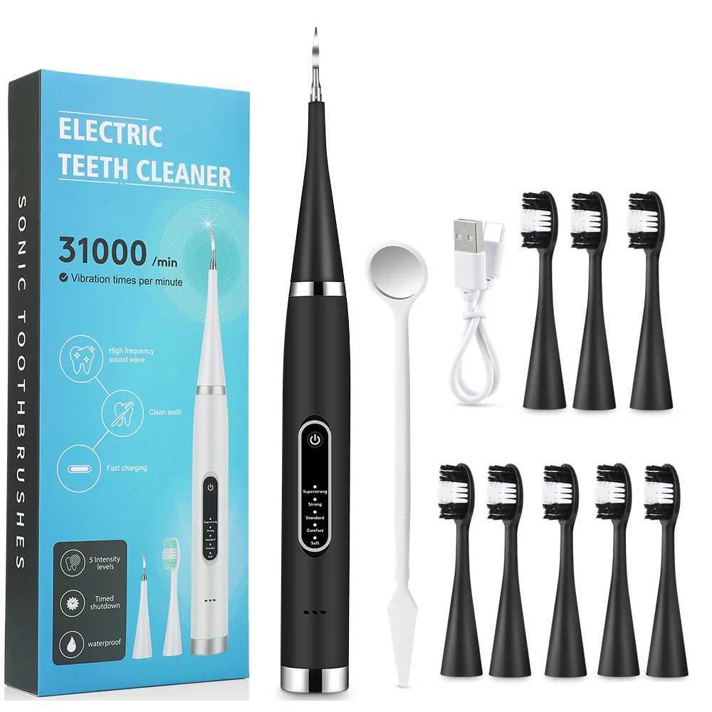 Electric sonic dental scale waterproof toothbrush 8 pieces brush head replacement teeth whitening plaque removal Tatar teeth cleaner M241017