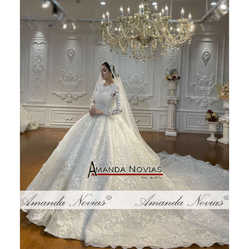 Off White Lace Wedding Dress Muslim 2024