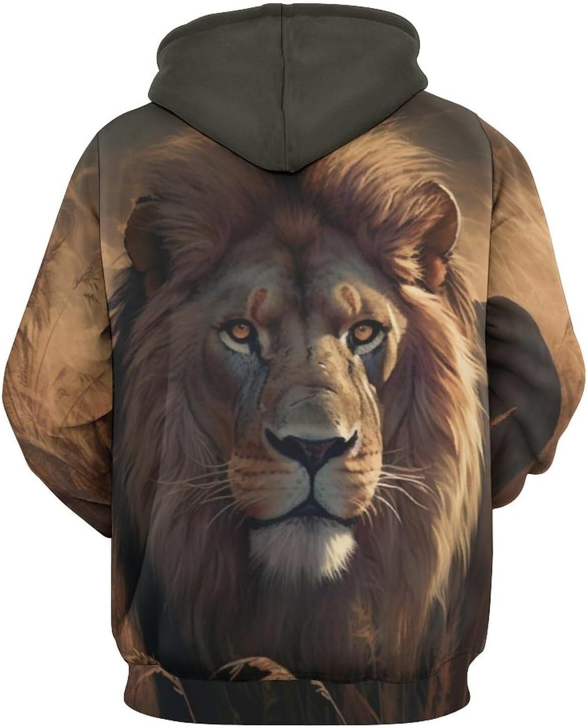 Hoodie for Mens Womens Mens Novelty American Flag Lion Hoodie Psychedelic Lion King Lightweight Long Sleeve Pullover Hoodie Graphic Pullover Long Slee