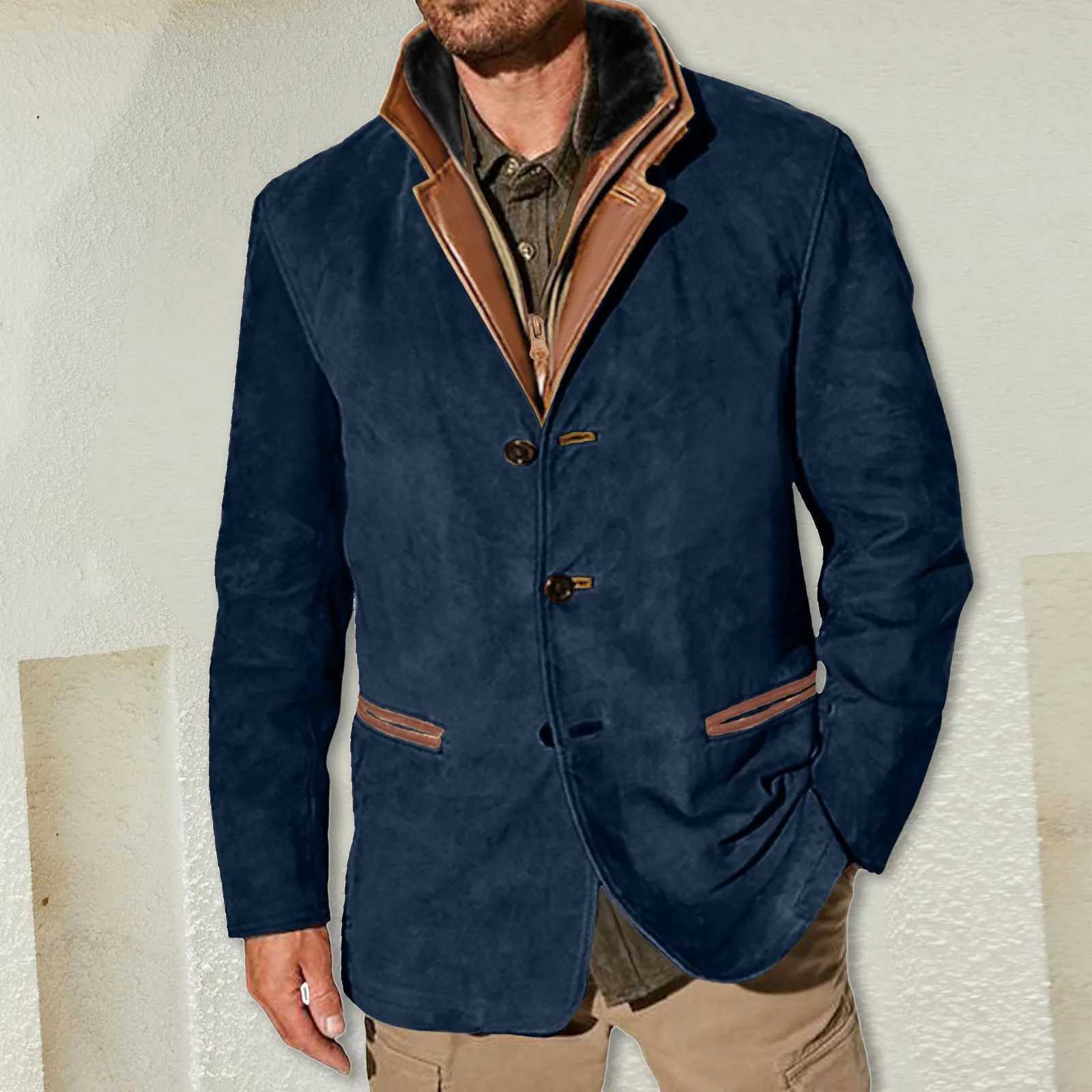 Men And Qomen Heavy Industry Vintage Work Retro Casual Men High Street Patchwork Color Windbreaker CoatsXJ241017