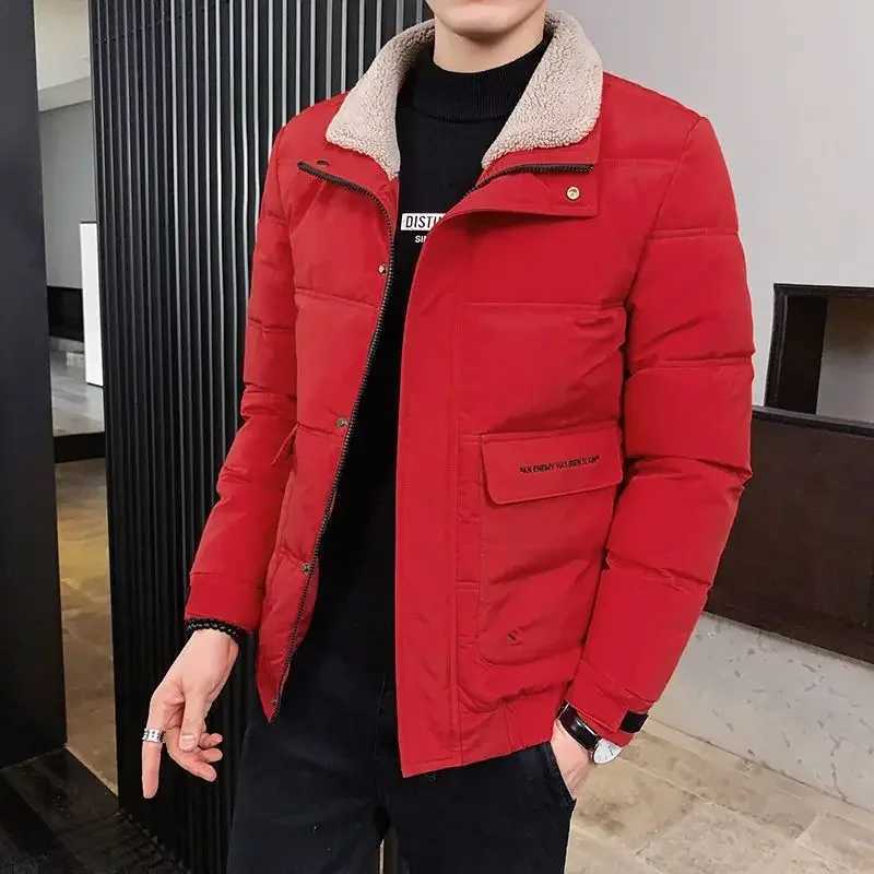 Black mens down jacket short sleeved mens apron khaki park winter 2024 warm clothing Korea 2024 aesthetic elegant sales X241017