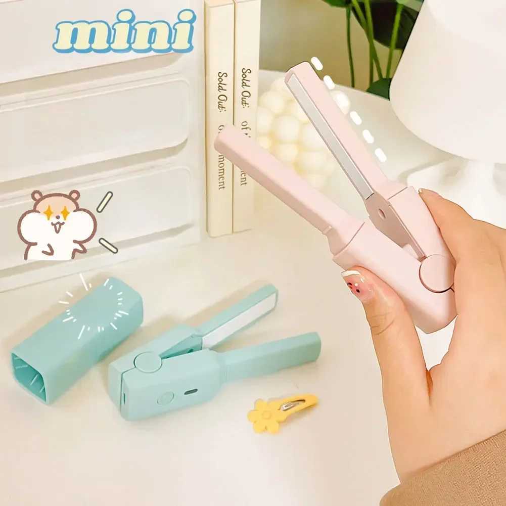 Mini Hair Straightener Clipboard Small Power Plug Curling Hair Straight Hair Girls Air Bangs Portable Hair StraightenerXJ241016