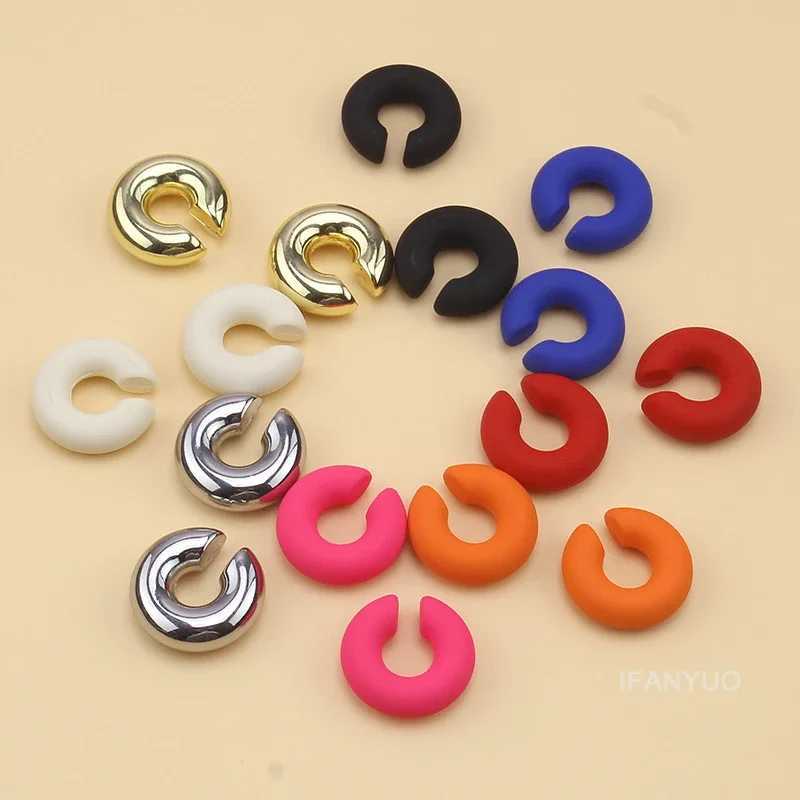 Non perforated gold clip colorful C-shaped glossy ear bone clip fake cartoon earrings womens fashion jewelry gift W241017