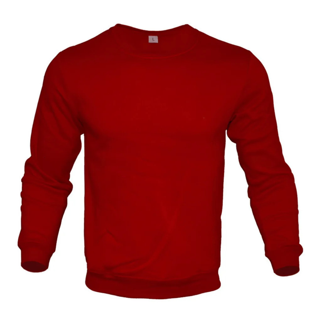 Autumn Mens Sweater Pullover Solid Color Round Neck Cardigan Fashion Long Sweatshirt Tops 241011