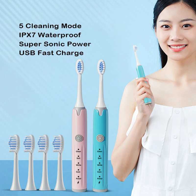 New Arrival Electric toothbrush with strong ultrasonic protection for gums USB charging washable teeth electronic whitening adult brush G241017