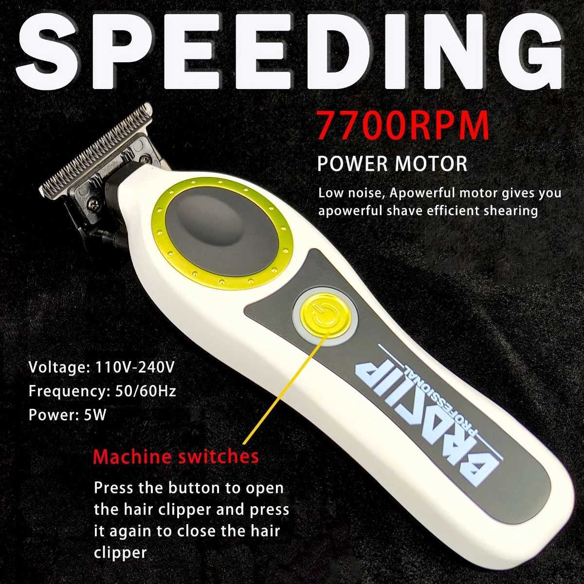 Professional Hair Trimmer BRDCLIP BRD 101PRO newly upgraded 3-color casino 7700RPM electric hair salon hair clipper multi-color W241017