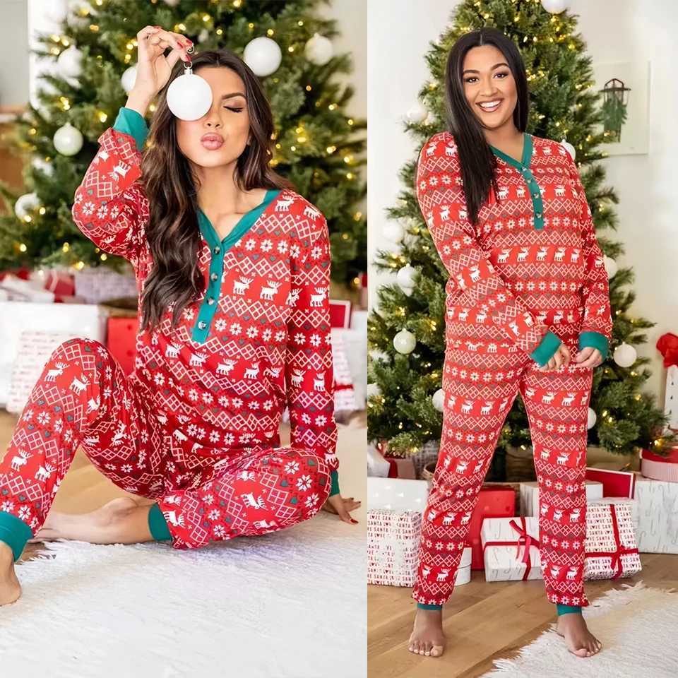 Mom Child Christmas Pajamas Family Matching Set Casual Clothing Christmas Family Appearance Pajamas Womens Pajamas Baby Clothing W241015