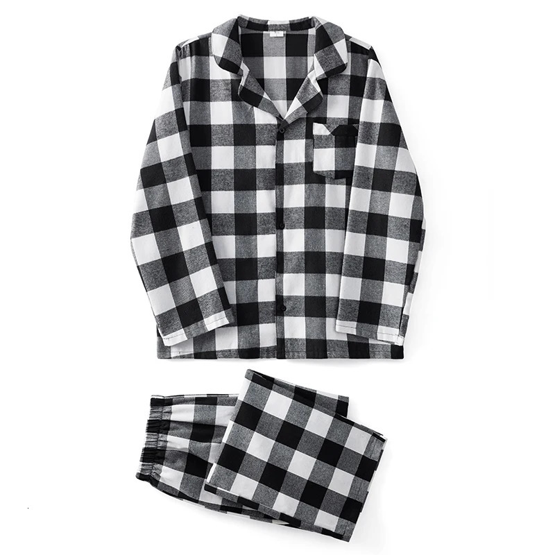 Christmas Family Pajamas Matching Set Long Sleeve Shirt with Pants Plaid Sleepwear Loungewear for Cozy Holidays 241017