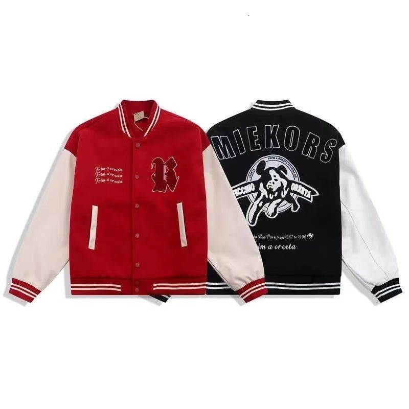 Autumn American New Retro Letter Cking Hip Hop Baseball Uniform Y2k Street Casual Joker Splicing Jacket Men And Women