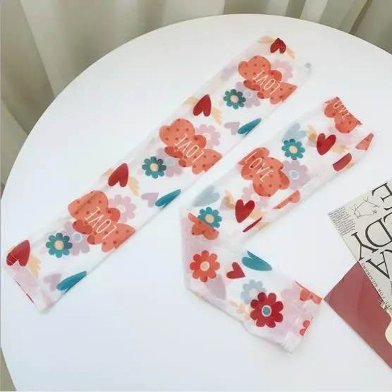 Summer female sunscreen sleeve wind net red arm protection gloves thin section mesh long section driving anti-ultraviolet rays