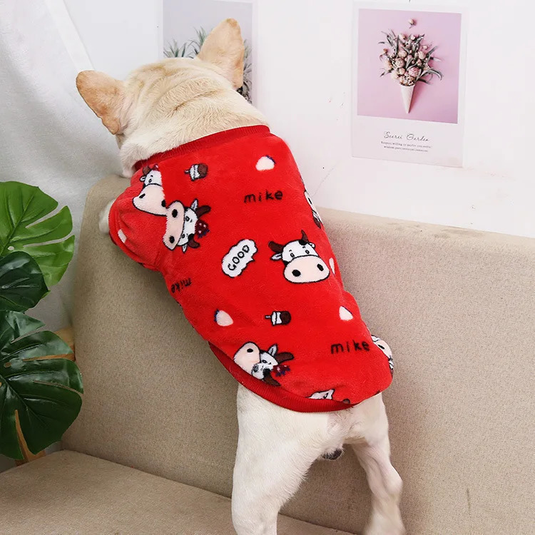 Pets dogs Christmas costumes puppy costumes flannel warm holiday jackets puppy accessories clothing gifts French bulldog costumes 241016