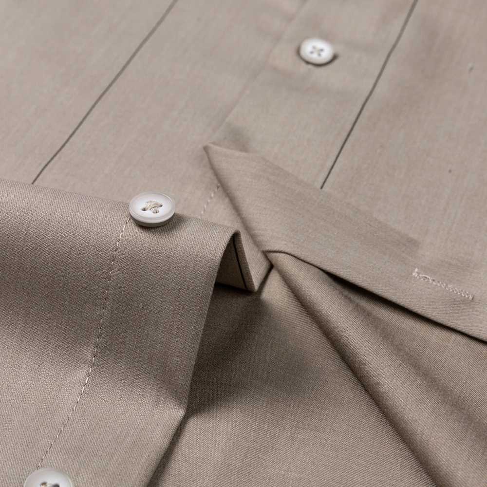 Mens Slight Strech Long Sleeve Striped Dress Shirts Without Pocket Comfortable Standard-fit Bamboo Fiber Geometric Print Shirt LX241017