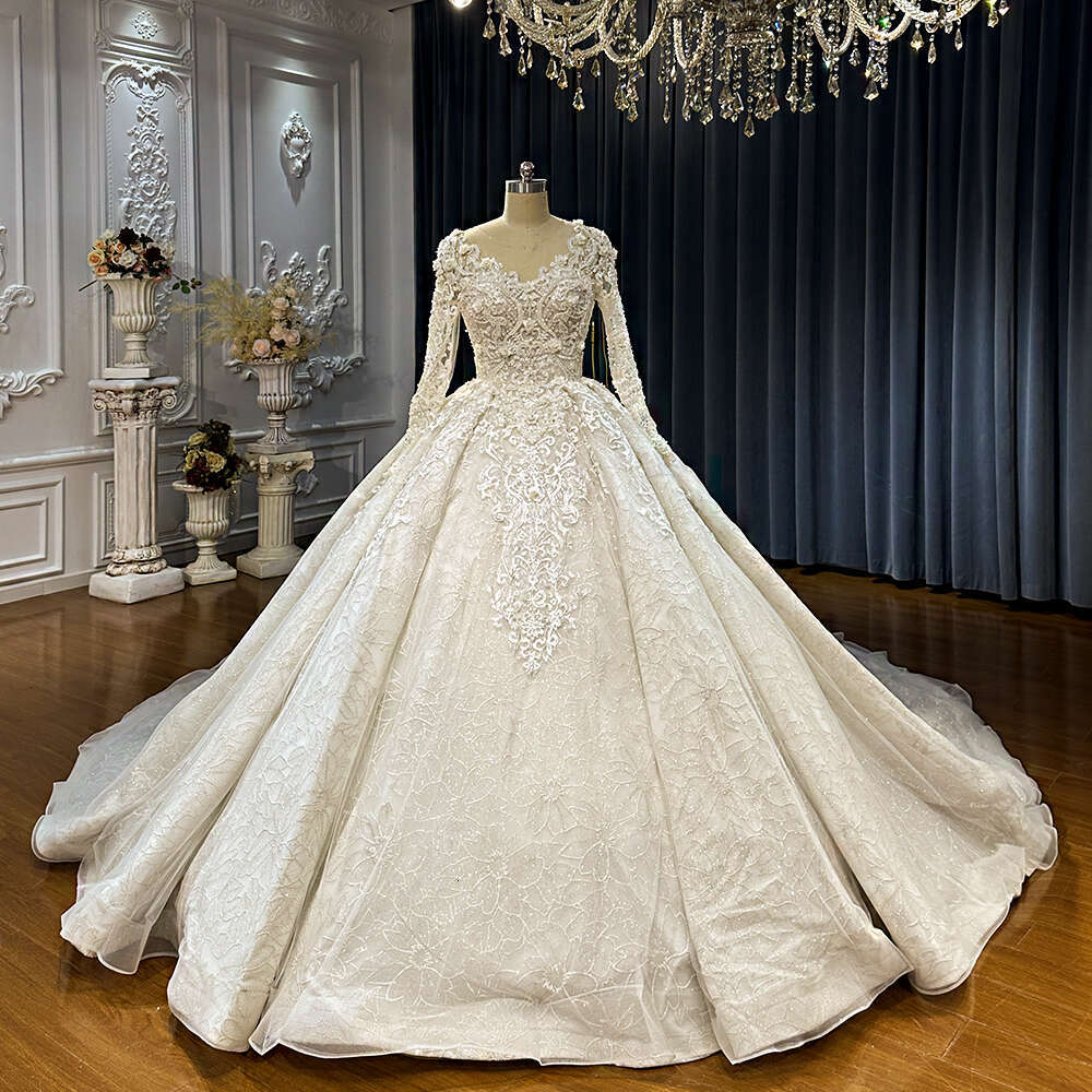 Sleeves Bridal Dresses With 150cm Long Train