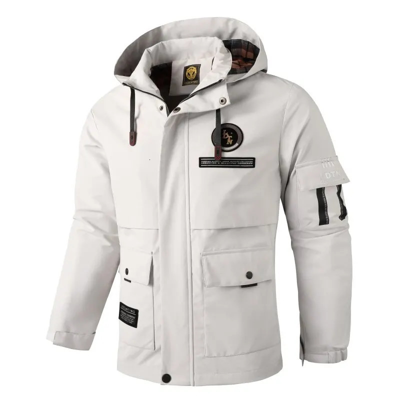 mens autumn parka jacket solid color winter hooded outdoor puffer for men waterproof coats puf 241017