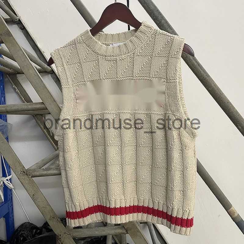 Men's Sweaters G Sweater Knitting Vest Four Season High Street Men Women Cotton Knitted Vest Women J231013