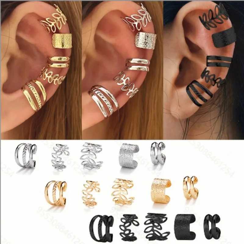 1 set of popular minimalist floral alloy ear clip set 15 pieces fashionable casual wholesale of high-end accessories W241017